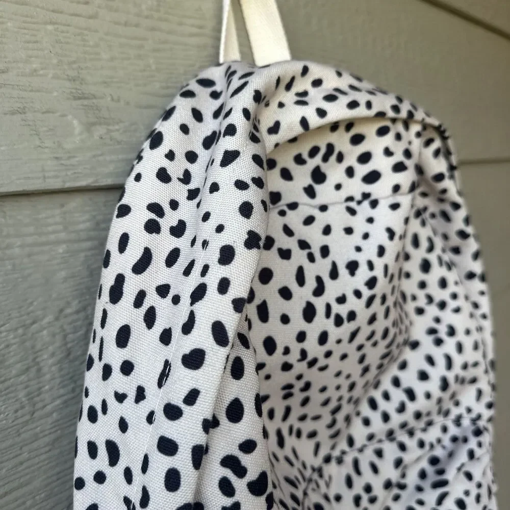 Snow Leopard Print Girl’s Women’s Beige Black Spots Animal Print School Backpack